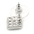 Small Square Crystal Stud Earrings In Rhodium Plating - 10mm Width - view 6