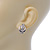 Rhodium Plated Austrian Crystal 'Buckle' Stud Earrings - 17mm Length - view 2