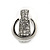Rhodium Plated Austrian Crystal 'Buckle' Stud Earrings - 17mm Length - view 5