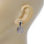 Rhodium Plated Clear Austrian Crystal 'Coin' Stud Earrings - 25mm Length - view 2