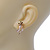 Gold Plated Coiled, Crystal 'Cobra with Bow' Stud Earrings - 23mm Length - view 3