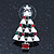 Red, Green Crystal, White Enamel Christmas Tree Stud Earrings In Rhodium Plating - 30mm Length - view 7