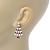Red, Green Crystal, White Enamel Christmas Tree Stud Earrings In Rhodium Plating - 30mm Length - view 4