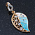 White, Azure, Light Blue Enamel Crystal Leaf Drop Earrings In Gold Plating - 40mm Length - view 3