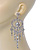 Oversized Bridal, Prom, Wedding Clear Austrian Crystal Chandelier Earrings In Rhodium Plating - 12cm Length - view 8