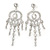 Oversized Bridal, Prom, Wedding Clear Austrian Crystal Chandelier Earrings In Rhodium Plating - 12cm Length - view 2