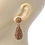 Bridal, Prom, Wedding Pave Light Topaz Coloured Austrian Crystal Teardrop Earrings In Gold Plating - 48mm Length - view 3