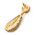 Bridal, Prom, Wedding Pave Light Topaz Coloured Austrian Crystal Teardrop Earrings In Gold Plating - 48mm Length - view 5
