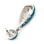 Bridal, Prom, Wedding Pave Teal Blue Austrian Crystal Teardrop Earrings In Rhodium Plating - 48mm Length - view 5