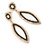 Black & Clear Crystal Open Oval Drop Earrings In Gold Tone - 60mm Length - view 3