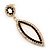 Black & Clear Crystal Open Oval Drop Earrings In Gold Tone - 60mm Length - view 4