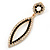 Black & Clear Crystal Open Oval Drop Earrings In Gold Tone - 60mm Length - view 5