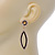 Black & Clear Crystal Open Oval Drop Earrings In Gold Tone - 60mm Length - view 7