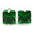 Set Of 3 Classic Crystal Square Cut Stud Earrings In Silver Tone (Green/ Purple/ Clear) - 8mm - view 5