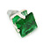 Set Of 3 Classic Crystal Square Cut Stud Earrings In Silver Tone (Green/ Purple/ Clear) - 8mm - view 7