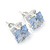 Classic Pale Lavender Crystal Square Cut Stud Earrings In Silver Plating - 8mm Diameter - view 2