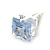 Classic Pale Lavender Crystal Square Cut Stud Earrings In Silver Plating - 8mm Diameter - view 3