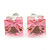 Set Of 3 Classic Crystal Square Cut Stud Earrings In Silver Tone (Light Pink/ Pink/ Aqua)) - 8mm - view 4