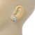Teen's White Crystal Kitty Stud Earrings In Silver Tone Metal - 12mm Length - view 3