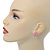 Teen's Baby Pink Crystal Kitty Stud Earrings In Silver Tone Metal - 12mm Length - view 5