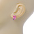 Teen's Baby Pink Crystal Kitty Stud Earrings In Silver Tone Metal - 12mm Length - view 6