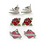 PINK COOKIE IN PURSE Swallow, Rose, Heart Stud Earring Set In Rhodium Plating - view 7