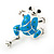 Light Blue Enamel Frog Stud Earrings In Rhodium Plating - 30mm Length - view 3