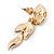 Black Enamel, Clear Crystal Flower Drop Earrings In Gold Plating - 40mm Length - view 3