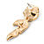 Purple Enamel, AB Crystal Flower Drop Earrings In Gold Plating - 40mm Length - view 6