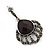 Hematite Crystal Feather Marcasite Drop Earring In Antique Silver Tone - 37mm Length - view 2