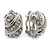 Rhodium Plated Clear Crystal C Shape Clip On Earrings - 18mm Length - view 2