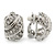 Rhodium Plated Clear Crystal C Shape Clip On Earrings - 18mm Length - view 3