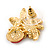 Multicoloured Enamel Flower & Ladybug Stud Earrings In Gold Metal - 23mm Width - view 6
