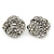 Clear Crystal 'Donut' Clip On Earrings In Rhodium Plating - 20mm Diameter - view 2
