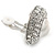 Button Shape Pearl Crystal Clip On Earrings In Rhodium Plating - 23mm Diameter - view 4