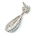 Bridal, Prom, Wedding Pave AB Austrian Crystal Teardrop Earrings In Rhodium Plating - 48mm Length - view 3