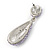 Bridal, Prom, Wedding Pave Light Amethyst Austrian Crystal Teardrop Earrings In Rhodium Plating - 48mm Length - view 6