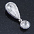 Bridal, Prom, Wedding Pave Light Amethyst Austrian Crystal Teardrop Earrings In Rhodium Plating - 48mm Length - view 10
