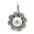 Rhodium Plated Clear Crystal, Glass Pearl 'Daisy' Drop Earrings With Leverback Closure - 30mm Length - view 9