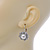 Rhodium Plated Clear Crystal, Glass Pearl 'Daisy' Drop Earrings With Leverback Closure - 30mm Length - view 7