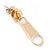Small Gold Tone Metal Zipper Stud Earrings - 25mm Length - view 5