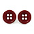 Small Dark Red Plastic Button Stud Earrings (Silver Tone) -11mm Diameter - view 2
