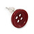 Small Dark Red Plastic Button Stud Earrings (Silver Tone) -11mm Diameter - view 3