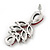 Statement Burgundy Red Glass Crystal Leaf Drop Earrings In Rhodium Plating - 53mm L - view 5