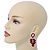 Statement Burgundy Red Glass Crystal Leaf Drop Earrings In Rhodium Plating - 53mm L - view 7
