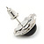 Black Acrylic Bead, Diamante Button Stud Earrings In Silver Tone - 15mm Diameter - view 5