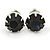 Round Cobalt Blue Jewelled Stud Earrings In Silver Tone - 8mm