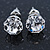 Round Clear Jewelled Stud Earrings In Silver Tone - 8mm