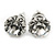 Round Clear Jewelled Stud Earrings In Silver Tone - 8mm - view 2