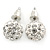 10mm White Crystal Ball Stud Earrings In Silver Tone - view 6